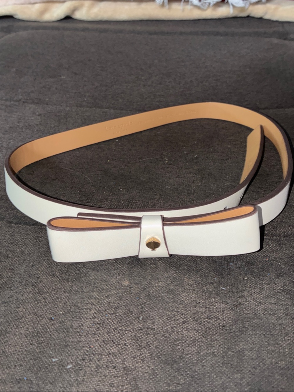 kate spade White Bow Accent Leather Belt